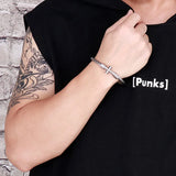 Punk Cross Twisted Wire Chain Stainless Steel High Bangles Men's Jewelry