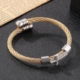 Punk Cross Twisted Wire Chain Stainless Steel High Bangles Men's Jewelry