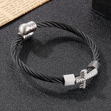 Punk Cross Twisted Wire Chain Stainless Steel High Bangles Men's Jewelry