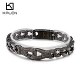 Punk Lock Chain Bracelet Men Vintage Stainless Steel Jewelry