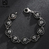 Punk Rocker Animal Head Chain Bracelet Stainless Steel Men's Ghost Bracelet