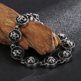 Punk Rocker Animal Head Chain Bracelet Stainless Steel Men's Ghost Bracelet