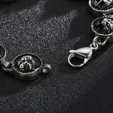 Punk Rocker Animal Head Chain Bracelet Stainless Steel Men's Ghost Bracelet