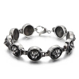 Punk Rocker Animal Head Chain Bracelet Stainless Steel Men's Ghost Bracelet