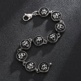 Punk Rocker Animal Head Chain Bracelet Stainless Steel Men's Ghost Bracelet