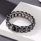 Punk Skull Wristband Stainless Steel Bracelet Men's Watch
