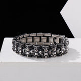Punk Skull Wristband Stainless Steel Bracelet Men's Watch