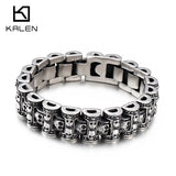 Punk Skull Wristband Stainless Steel Bracelet Men's Watch