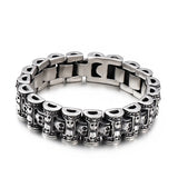 Punk Skull Wristband Stainless Steel Bracelet Men's Watch