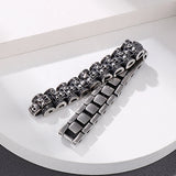 Punk Skull Wristband Stainless Steel Bracelet Men's Watch