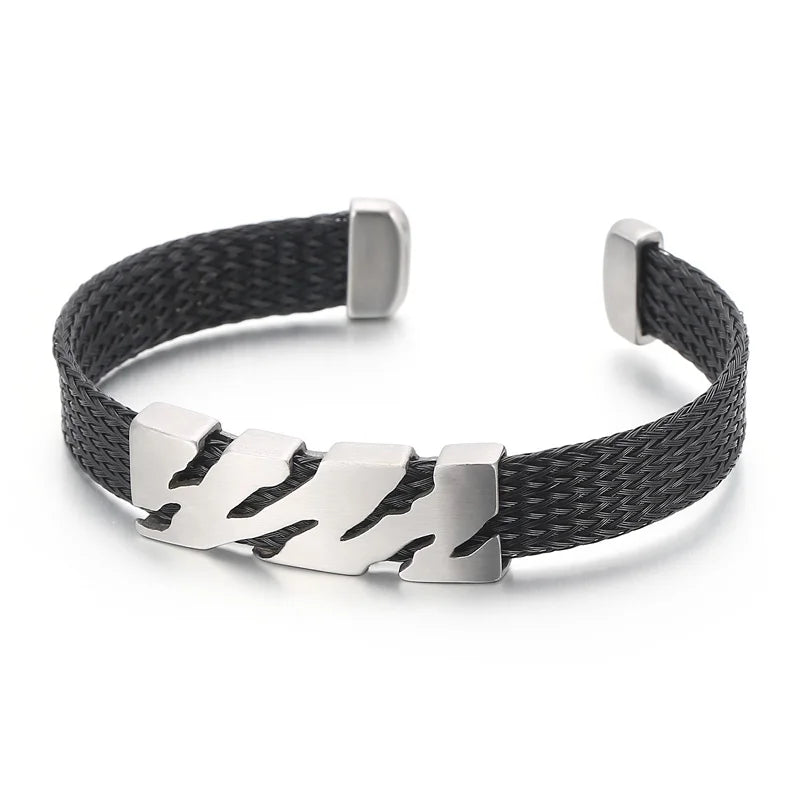 Punk Leather Cuff Bracelet for Men Rock Jewelry