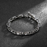Retro Totem Texture Chain Charm Men's Steel Bracelet Clasp