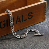 Retro Totem Texture Chain Charm Men's Steel Bracelet Clasp