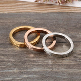 Rose Stainless Steel Rings High Polished Wedding Bands