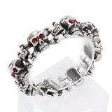 Skull Bracelet Men Stainless Steel Rhinestone Gothic Punk Jewelry