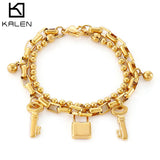 Key Lock Bracelet Stainless Steel Charm Jewelry
