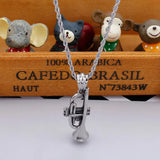 Men's Stainless Steel Trumpet Pendant Necklace with Long Chain