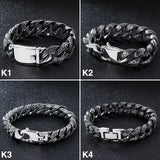 Men's Stainless Steel Cuban Link Bracelet Punk Wristband