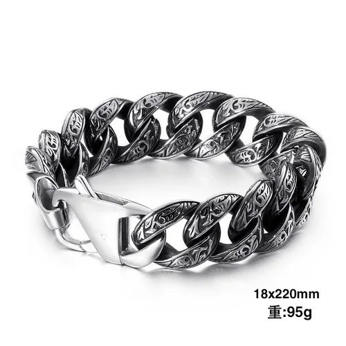 Men's Stainless Steel Cuban Link Bracelet Punk Wristband