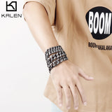 Men's Stainless Steel Cuban Link Bracelet Punk Wristband