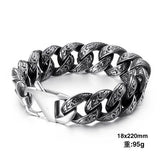 Men's Stainless Steel Cuban Link Bracelet Punk Wristband