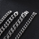 Men's Stainless Steel Cuban Link Bracelet Punk Wristband