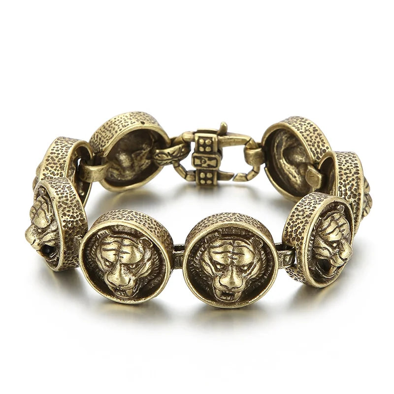 Vintage Tiger Bracelet For Mens Stainless Steel High Jewelry Charm Chain Punk