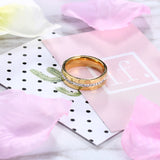 Stainless Steel Couples Promise Rings Crystal Love Bang Engagement