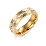 Stainless Steel Couples Promise Rings Crystal Love Bang Engagement