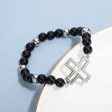 Women's Stainless Steel Bead Cross Bracelet