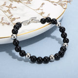 Women's Stainless Steel Bead Cross Bracelet