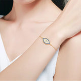 Kaletine 925 Silver Evil Eye Hamsa Charm Bracelet