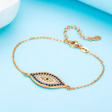 Kaletine 925 Silver Evil Eye Hamsa Charm Bracelet