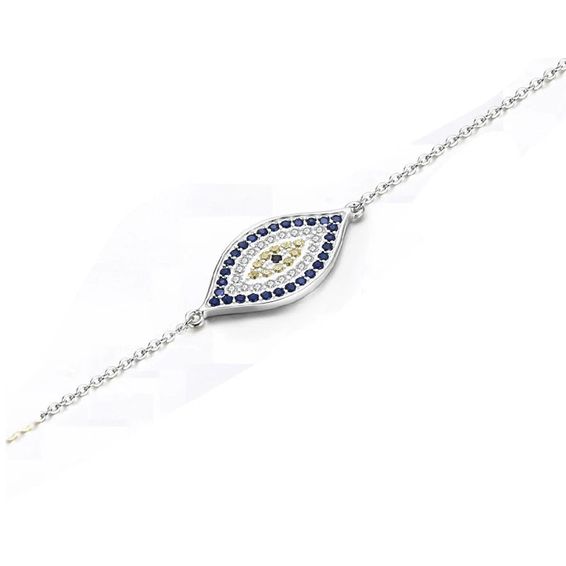 Kaletine 925 Silver Evil Eye Hamsa Charm Bracelet