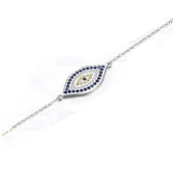 Kaletine 925 Silver Evil Eye Hamsa Charm Bracelet