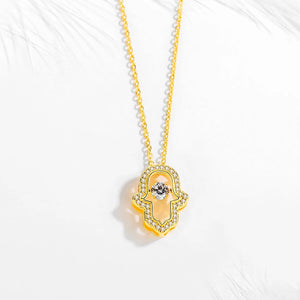 Kaletine Silver Crystal Evil Eye Hand Hamsa Pendant Necklace