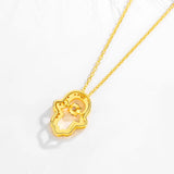 Kaletine Silver Crystal Evil Eye Hand Hamsa Pendant Necklace