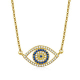 Kaletine 925 Silver Evil Eye Necklace Lucky Eyes Punk Pendant Necklaces