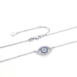 Kaletine 925 Silver Evil Eye Necklace Lucky Eyes Punk Pendant Necklaces