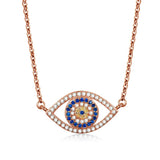 Kaletine 925 Silver Evil Eye Necklace Lucky Eyes Punk Pendant Necklaces