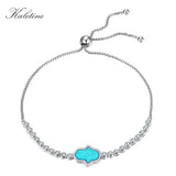 Kaletine Opal Gem Hamsa Bracelet Sterling Silver Charm Bangle KLTB019
