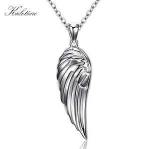 Kaletine Angel Wings Feather Pendant Necklace Full CZ Stone