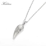 Kaletine Angel Wings Feather Pendant Necklace Full CZ Stone