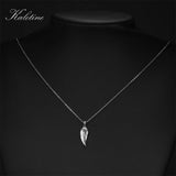 Kaletine Angel Wings Feather Pendant Necklace Full CZ Stone