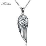 Kaletine Angel Wings Feather Pendant Necklace Full CZ Stone