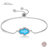 Kaletine 925 Silver Opal Hamsa Hand of Fatima Tennis Bracelet