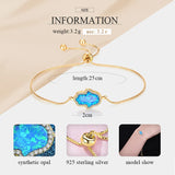 Kaletine 925 Silver Opal Hamsa Hand of Fatima Tennis Bracelet