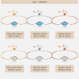 Kaletine 925 Silver Opal Hamsa Hand of Fatima Tennis Bracelet