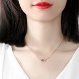Kaletine Evil Eye Necklace 925 Sterling Silver Chain Fatima Rose Jewelry