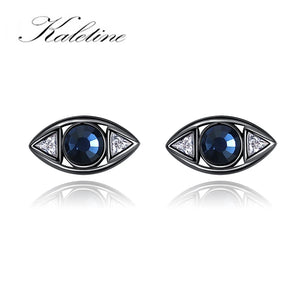 Kaletine Fatima Evil Eye Earrings 925 Sterling Silver Vintage Eye Stud Earrings